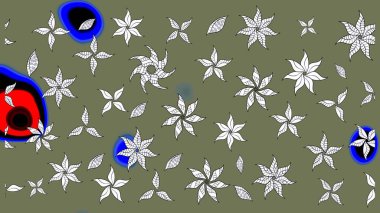 Çiçekler suluboya eskiz deseni. Raster Stili kumaş deseni.