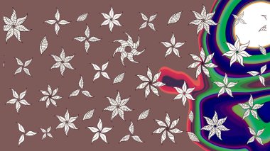 Karşılama ya da düğün geçmişi olarak kullanılabilir. Kahverengi lale çiçekli Raster eskiz deseni. Doğal kozmetik ürünleri, parfüm, çiçekçi dükkanı için bahar ihalesi tasarımı. Paket kağıdı için en iyisi..