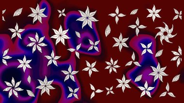 Robot resim. Raster illüstrasyonu. Küçük çiçekte sevimli çiçek deseni var..