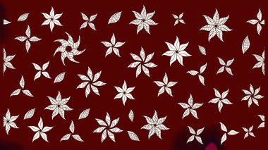 Kırmızı renkte çiçekler. Raster illüstrasyonunda çiçek deseni çizimi.