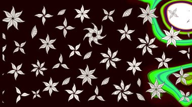 Çiçek desenli raster, siyah çizgi grafik desenli soyut raster arkaplan. Modern stil dokusu.