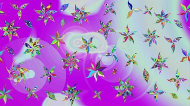 Tarafsız renklerde bahar çiçekleri. Yaprak ve çiçeklerin suluboya resimleri, tarafsız renklerde çizimler. Raster illüstrasyonu.