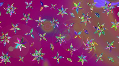 Çiçekli güzel suluboya desen. Mor renklerde. Raster illüstrasyonu.