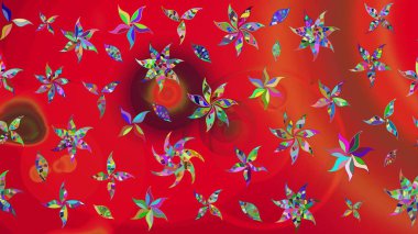 Raster - stok. Vadinin çiçekleri kırmızı renklerde. Suluboya, elle çizilmiş. Taslak arkaplan deseni.