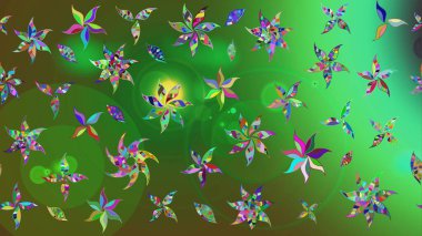 Çiçek yeşili eskiz deseni. Raster çiçek izi. Klasik taslak çizimi.