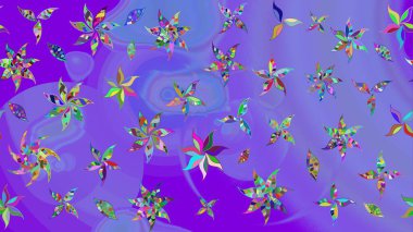 Mor renkli etnik çiçeklerle zarif bir eskiz şekli. Raster Çiçek İllüstrasyon Şirin Tekstil.