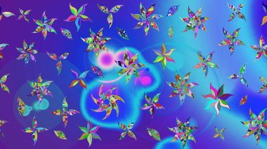 Çiçekler suluboya eskiz deseni. Raster Stili kumaş deseni.