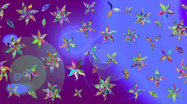 Parlak çiçekli kolaj çiçek moru. Çiçek tasarımı için inanılmaz bir kolaj cenneti tarzı. Çiçekli zambaklar eskiz arka planı.