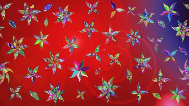 Vadinin çiçekleri kırmızı renklerde. Raster çiçek desenleri çiziyor..