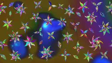 Eskiz klasiği. Düz Çiçek Elementleri Tasarımı. Raster Şirin kumaş deseni. Renkli Bahar Teması çizim şablonu.