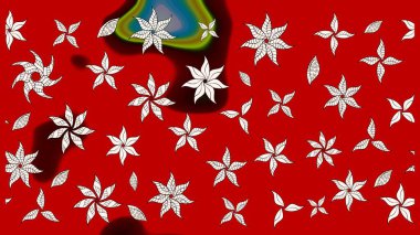 Renkli Bahar Teması eskiz kalıbı. Güzel kumaş deseni. Raster illüstrasyonundaki çiçek desenli çizim. Düz Çiçek Elementleri Tasarımı.