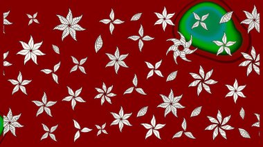 Raster illüstrasyonu. Çiçekli karalama şeklinde Raster çiçek deseni. Kibarca, bahar çiçekleri kırmızı renklerde.