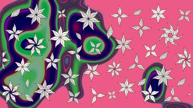 Yumuşak, pembe renkte bahar çiçekleri. Raster çiçekleri klasik tarzda çizilmiş. Çiçekli yumuşak bir eskiz şekli. Raster illüstrasyonu.