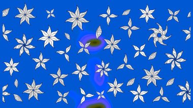 Mavi renkli çiçekler. Düz Çiçek Elementleri Tasarımı. Çiçekli çizim şekli. Renkli Bahar Teması çizim şablonu.