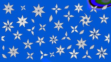 Çiçekli bahar çiçekleri. Küçük çiçekte güzel bir desen. Küçük renkli çiçekler. Moda baskıları için zarif bir şablon. Motley illüstrasyonu. Çizim.