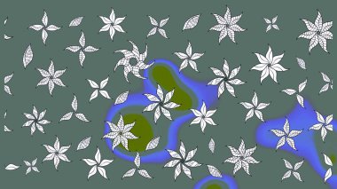 Soyut çiçek çizim kalıbı arka planı. Raster deseni. Raster illüstrasyonu. Tarafsız renklerde. Küçük çiçekte sevimli çiçek deseni var..