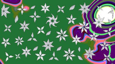 Soyut etnik raster çizim kalıbı. Kabile sanatı boho baskısı, klasik çiçek arkaplanı. Arkaplan dokusu, duvar kağıdı, yeşil renkli çiçek teması.