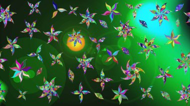 Manzaralı çiçek deseni. Çiçek kompozisyonu, el boyası, hassas şablon. Üst manzara, yumuşak yeşil renk tarzı. Sevgililer günü ve tebrik kartı konsepti için şık bir davet.