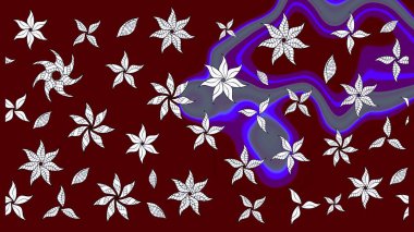 Çizim çiçek deseni duvar kâğıdı olarak kullanılabilir. Kırmızı renkte çiçekler. Raster illüstrasyonu.