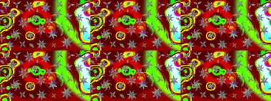 Suluboya, elle çizilmiş. Vadinin çiçekleri kırmızı renklerde. Eskiz arkaplan modeli. Raster - stok.