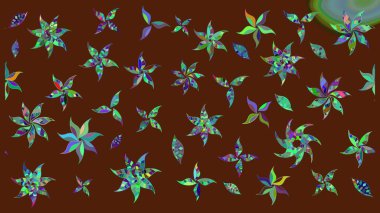 Raster Illustrasyon 'daki Çiçek Deseni' nin son moda çizimi. Renkli Yaz Temalı eskiz kalıbı. Güzel kumaş deseni. Düz Çiçek Elementleri Tasarımı.