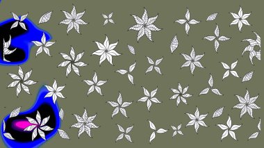 Raster illüstrasyonu. Küçük çiçekteki sevimli çiçek deseni. Yumuşak, yeşil renkli yaz çiçekleri. Raster deseni.