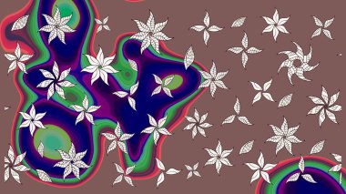 Bahar çiçekleriyle güzel bir çiçek deseni çizmişsin. Raster illüstrasyonu. Güzel kumaş deseni.