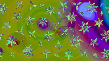 Çiçekli yeşil renkte bir çiçek deseni çiz. Suluboya tarzında yeşil renkte çiçekler.