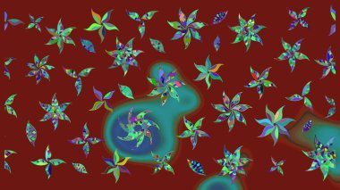 Çiçekli zambakların eskiz geçmişi. Parlak çiçekli kolaj çiçeği kırmızısı. Çiçek tasarımı için inanılmaz kolaj cennet tarzı..