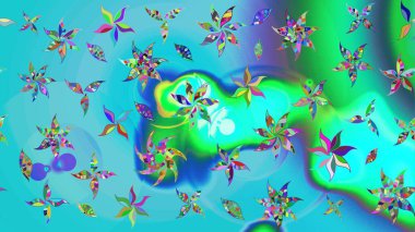 Raster illüstrasyonu. Kıvırcık, parlak örgü. Güzel, parlak, pürüzsüz kumaş, tuval. Çiçek çelengi. Desen, çizim, çiçek sınırı. Klasik eski arkaplan.