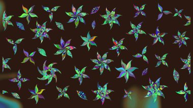 Kahverengi renkli çiçekler. Kumaş desenli papatya çiçekleri ayrıntıları.