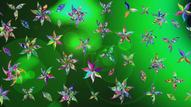 Egzotik çiçekler, botanik, yeşil renklerdeki parlak klasik doğa. Klasik tropikal doğal elementlerin suluboya seti. Raster illüstrasyonu.