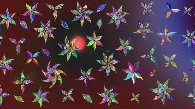 Nazik, narin çiçek arkaplanı. Mor renkli çiçekler. Raster çiçek desenli ve çiçekli..