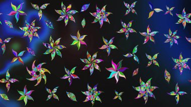 Robot resim. Küçük çiçekteki sevimli çiçek deseni. Raster illüstrasyonu.