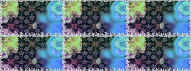 Çiçekli karalama şeklinde Raster çiçek deseni. Nazik, narin çiçek arkaplanı. Mavi renkte çiçekler.