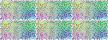 Tarafsız mavi arka planda geleneksel halk çiçekleri dekoru giyim tasarımı için. Kart, baskı ve davetiye için basit şirin bir desen. Nakış, egzotik kelebeklerle süslü çiçek çizimi deseni..