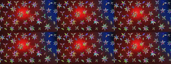 Küçük çiçekteki sevimli çiçek deseni. Raster illüstrasyonu. Çizim.