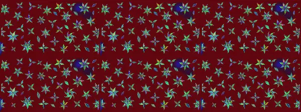 Raster illüstrasyonundaki çiçek desenli çizim. Renkli Bahar Teması eskiz kalıbı. Düz Çiçek Elementleri Tasarımı. Kırmızı renkte çiçekler.