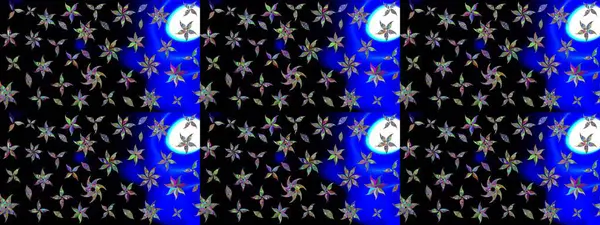 Hediye ambalaj kağıdı, tebrik kartları, posterler ve pankart tasarımı. Siyah renkli çiçekler. Raster düz çiçek çizim deseni.