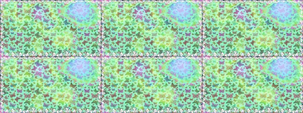 Mavi arka planda renkli bir kelebek. Davetiye, kart ve parmak izi için basit şirin bir model. Renkli güzel halk kelebeklerle kusursuz desen.