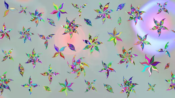 Raster - stok. Eskiz arkaplan modeli. Yapraklı çiçekler ve kır çiçekli papatya çayı..