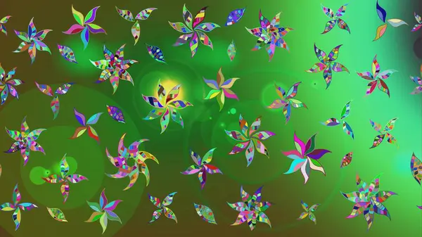 Çiçek yeşili eskiz deseni. Raster çiçek izi. Klasik taslak çizimi.