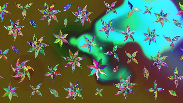 Tatil havası. Nazik romantik baskı. Raster güzel bir çiçek deseni çizmiş. Bahar mevsimi.