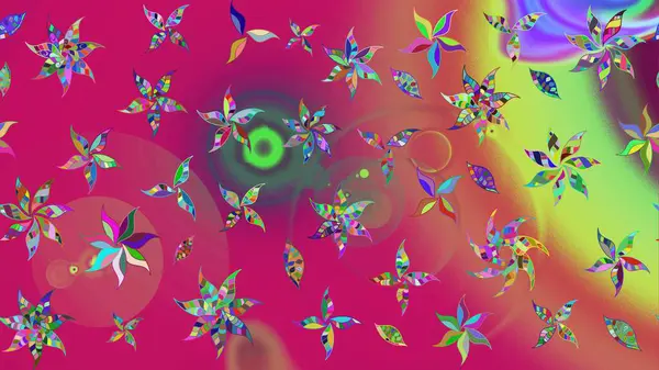 Çiçek desenli çizim. Raster illüstrasyonu. Asya tekstil tarzında. Mor renkte çiçekler. Raster illüstrasyonu.