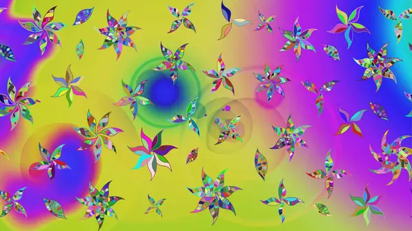 El çizimi çiçekli soyut çizim kalıbı. Raster illüstrasyonu. Mor renkte çiçekler.