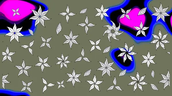 Yaprak ve çiçeklerin suluboya resimleri, yeşil renkte çizimler. Yumuşak, yeşil renkli bahar çiçekleri. Raster illüstrasyonu.