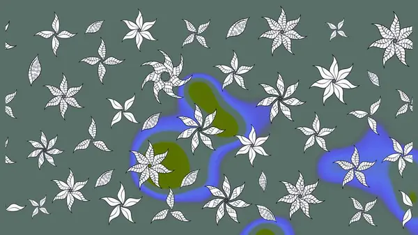 Soyut çiçek çizim kalıbı arka planı. Raster deseni. Raster illüstrasyonu. Tarafsız renklerde. Küçük çiçekte sevimli çiçek deseni var..