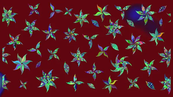 Raster illüstrasyonundaki çiçek desenli çizim. Renkli Bahar Teması eskiz kalıbı. Düz Çiçek Elementleri Tasarımı. Kırmızı renkte çiçekler.