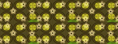 Kış kartı Mutlu Noeller, Yeni Yıl ve Mutlu Tatil Raster çizimleri. Yeşil, kahverengi ve sarı kar taneli Noel kartı yeşil, kahverengi ve sarı renklerde. Kar taneleri arkaplanı.