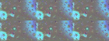 Çiçekli çiçek deseni, suluboya. Küçük çiçekte güzel bir çiçek deseni var. Raster deseni.